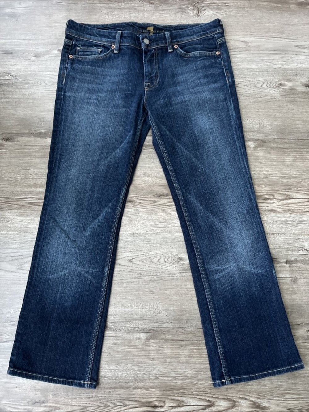 7 For All Mankind Flynt Low Rise Bootcut Ankle Cropped Jeans Womens 30